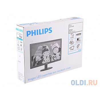 Монитор 21.5" Philips 223V5LHSB/00(01) Black Hairline WLED, 1920x1080, 5ms, 250 cd/m2, 1000:1 (DCR 10M:1), D-Sub, HDMI, vesa