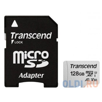 Карта памяти micro SDXC 128Gb Transcend 300S UHS-I U3 V30 A1 + ADP (90/45 Mb/s)