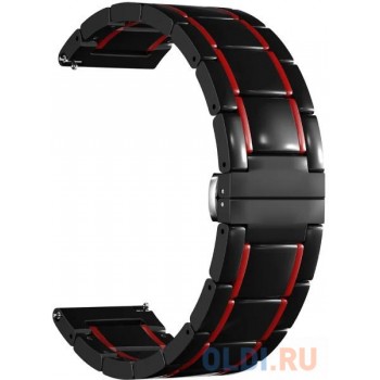 Универсальный керамический ремешок для часов 22 mm LYAMBDA LIBERTAS DSG-09-22-BR Black/Red