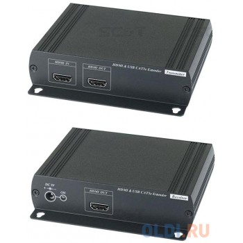 Удлинитель SC&T HKM01E HDMI KVM по Ethernet до 120м