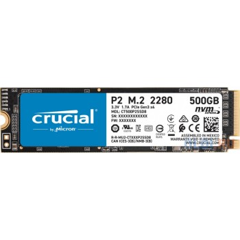 Твердотельный накопитель SSD M.2 500 Gb Crucial P1 Read 1900Mb/s Write 950Mb/s 3D QLC NAND CT500P2SSD8