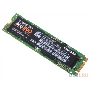 Твердотельный накопитель SSD M.2 250GB Samsung 860 EVO (R550/W520Mb/s, V-NAND 3-bit MLC, MJX, SATA 6Gb/s, 2280) (MZ-N6E250BW)