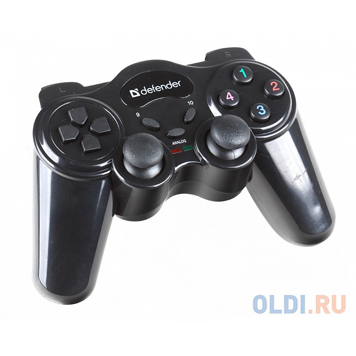 Беспроводной геймпад Defender GAME MASTER WIRELESS до 10м, 2 дж, 12кн, USB