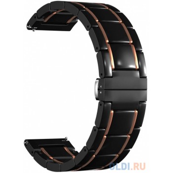 Универсальный керамический ремешок для часов 22 mm LYAMBDA LIBERTAS DSG-09-22-BG Black/Rose Gold