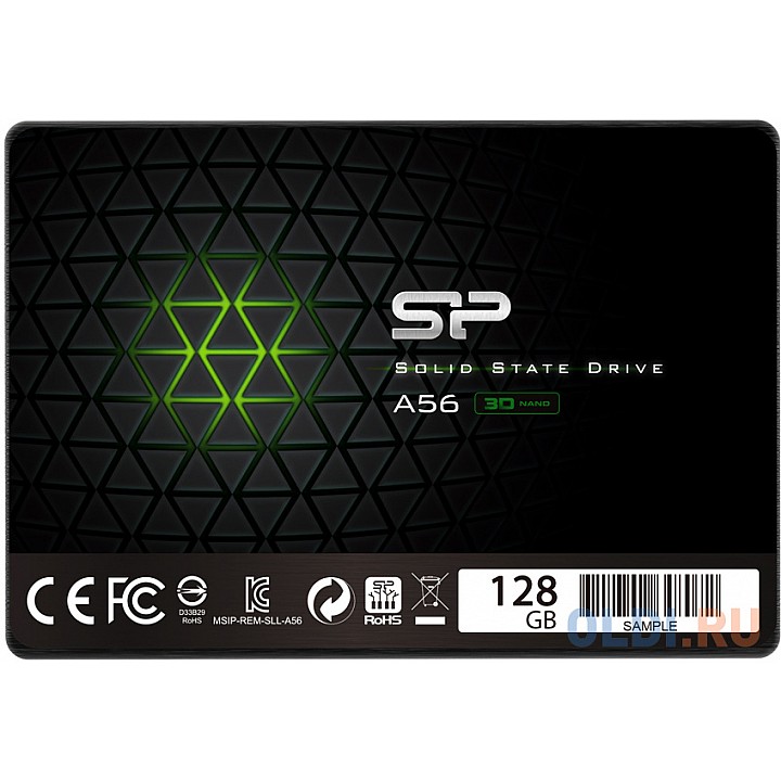 Твердотельный накопитель SSD 2.5" 128 Gb Silicon Power SP128GBSS3A56B25 Read 460Mb/s Write 430Mb/s 3D NAND TLC