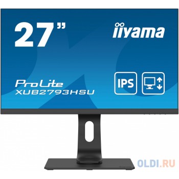 Монитор Iiyama 27" ProLite XUB2793HSU-B4 черный IPS LED 4ms 16:9 HDMI M/M матовая HAS Pivot 1000:1 250cd 178гр/178гр 1920x1080 D-Sub DisplayPort FHD USB 4.2кг