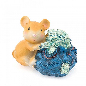 Копилка Мышь и денежный мешок (11 см)