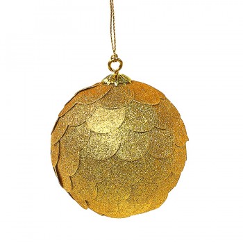 Шар новогодний декоративный Paper ball цвет: золотой (9,1х9,2х9,1 см)