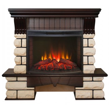 Электрокамин с широким очагом 2D Real-Flame