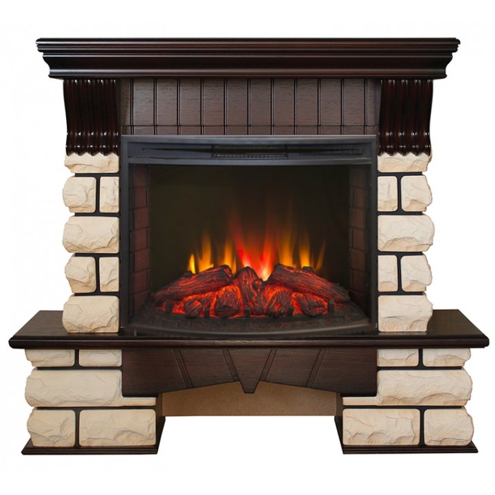 Электрокамин с широким очагом 2D Real-Flame