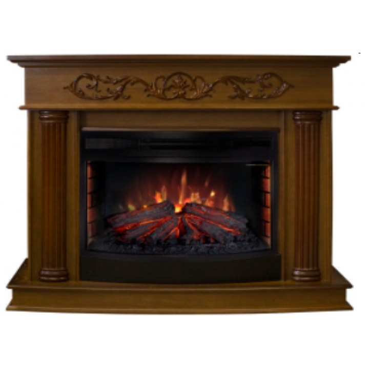 Электрокамин с широким очагом 2D Real-Flame