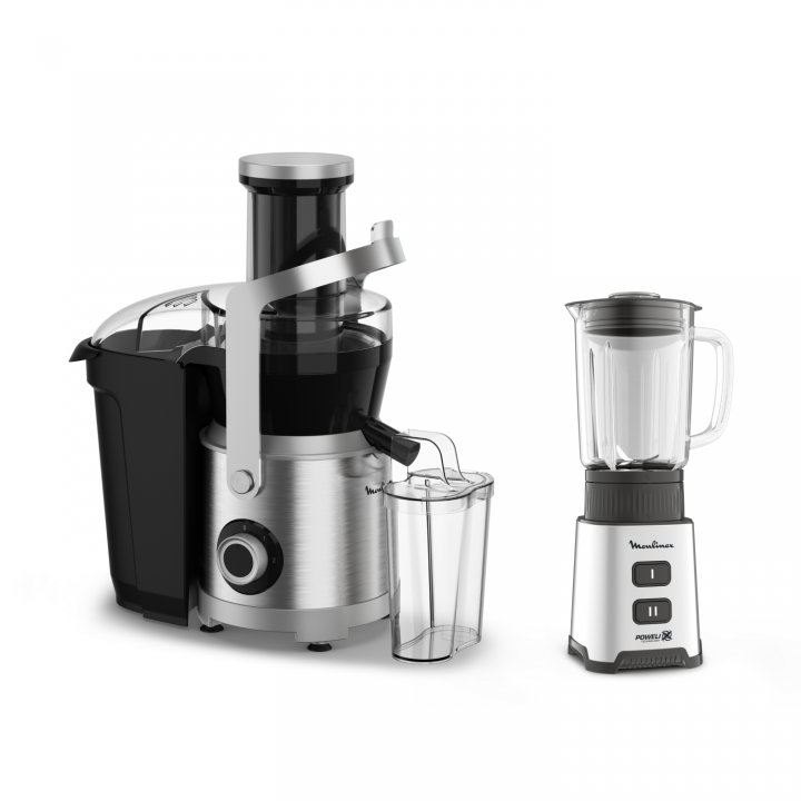Здоровое питание с соковыжималкой Nutri XXL JU660D30 и блендером Moulinex Pulseo LM17GD10