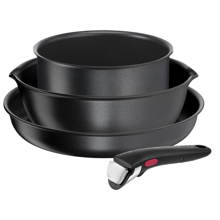 Набор посуды со съемной ручкой Ingenio Daily Chef Black 4 предмета 18/22/26 см L7629453