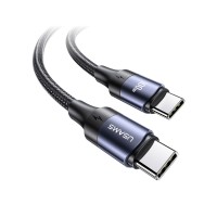 Дата-кабель Usams US-SJ525 U71 Type-C - Type-C, PD 100W Fast Charging, 2m, нейлоновая оплетка (черный)