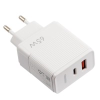 Зарядное устройство Barn&Hollis B&H UN-20 USB-A + USB-C, QC + PD, 65W, белый
