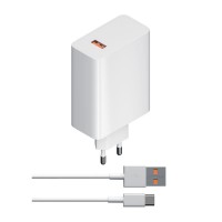 Зарядное устройство Barn&Hollis B&H-57 USB-A, 120W + кабель Type-C (белый)