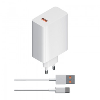 Зарядное устройство Barn&Hollis B&H-57 USB-A, 120W + кабель Type-C (белый)