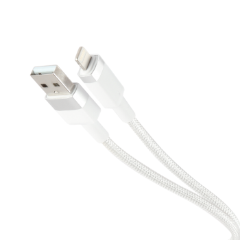 Дата-кабель Barn&Hollis USB - Lightning, нейлон, белый