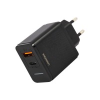 Зарядное устройство UNBRÖKE QC3.0(18) + PD18 (UN-1) Led индикатор зарядки (черный)