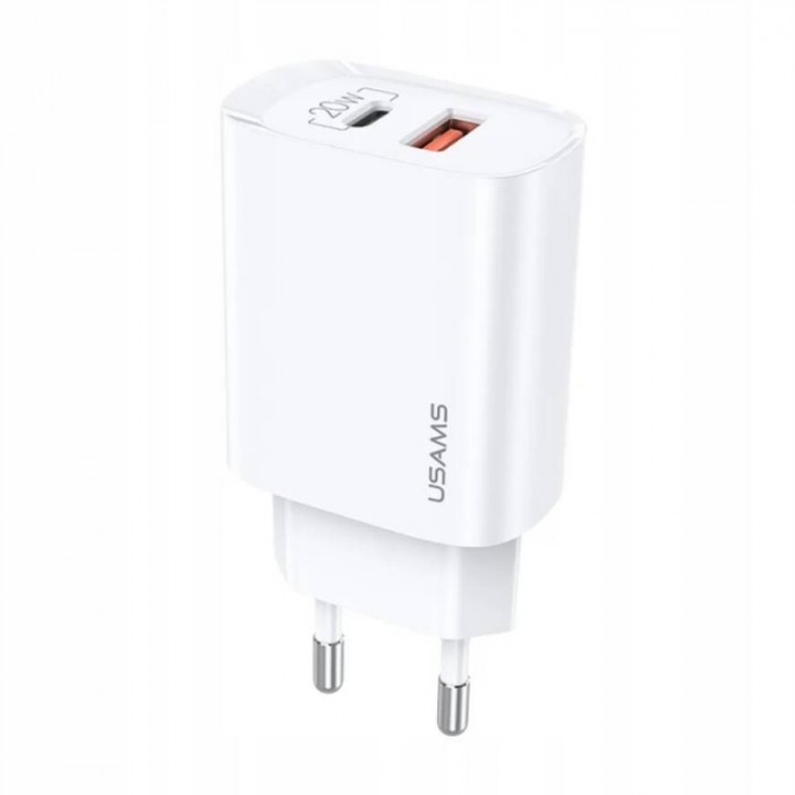 Зарядное устройство Usams CC121 T35 USB QC3.0+PD3.0 20W Fast Charger (белый)