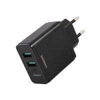 Зарядное устройство UNBRÖKE 2 USB (UN-2), 3.4A, Led индикатор зарядки (черный)