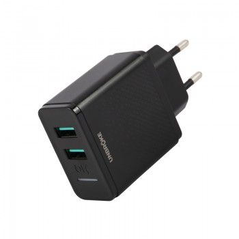 Зарядное устройство UNBRÖKE 2 USB (UN-2), 3.4A, Led индикатор зарядки (черный)