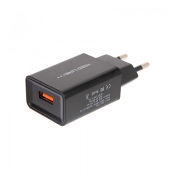Зарядное устройство Red Line Tech USB QC 3.0 модель NQC1-3A (черный)