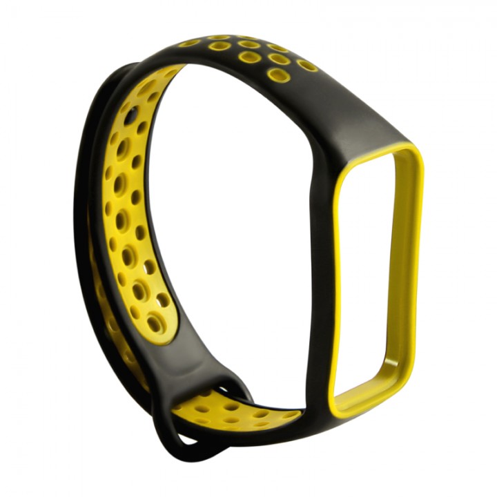 Сменный ремешок Red Line для фитнес-браслета Xiaomi Redmi Smart Band 2, силиконовый (черно-желтый)