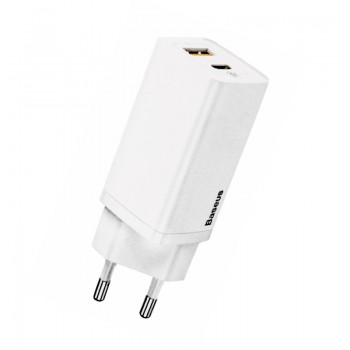 Зарядное устройство Baseus GaN2 Lite Quick Charger USB+TYPE C 65W (белый)