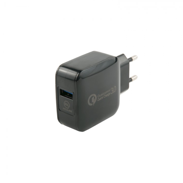 Зарядное устройство Red Line Tech USB QC 3.0 модель NQC-4 (черный)