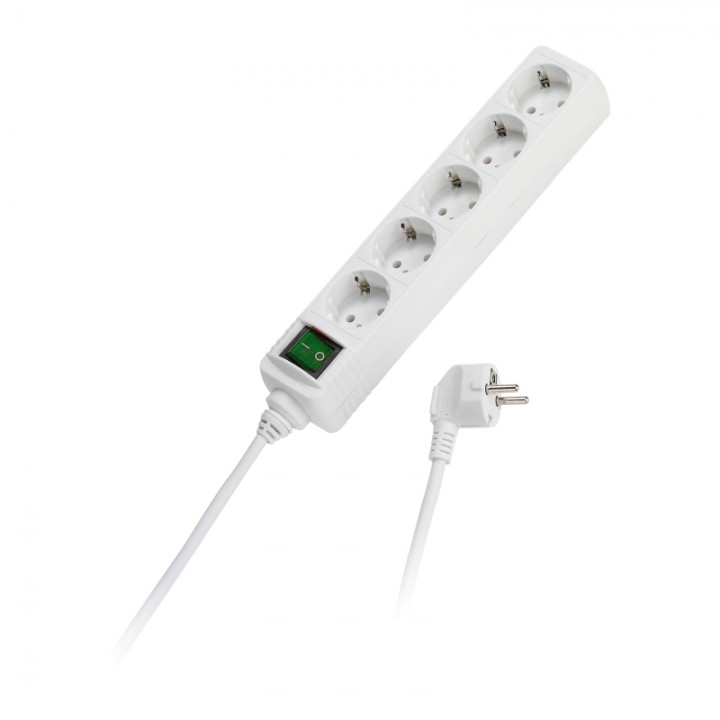 Сетевой удлинитель Линсор Vivanco (27016) EBLS 5W, 5 гнезд с/з, 1,4м c выкл. (белый)