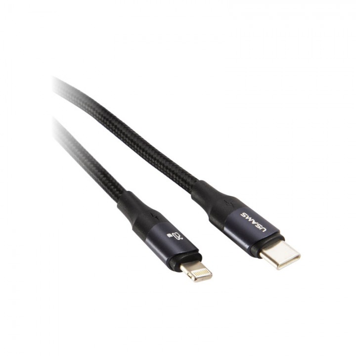 Дата-кабель Usams US-SJ521 Type-C - Lightning PD быстрая зарядка 20W, (1.2 m) (черный)