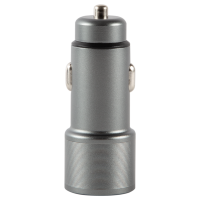 Автомобильная зарядка Barn&Hollis USB QС + Type-C PD 38W(18+20), серый