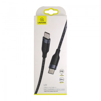Дата-кабель Usams US-SJ400 5A U31 Type-C/Type-C PD (черный)