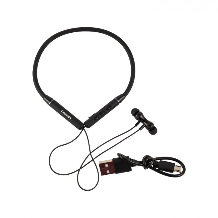 Беспроводные наушники Lenovo QE03 с микрофоном (с ободом) (черный)