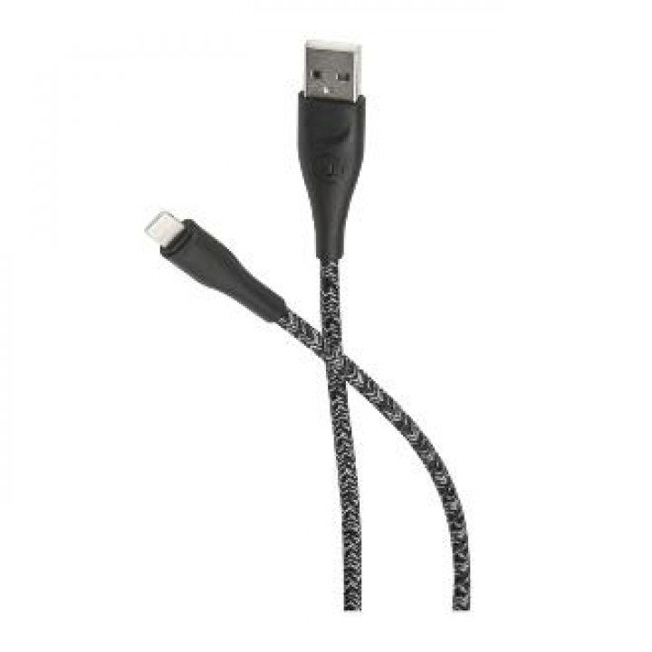 Дата-кабель Usams SJ394 USB - Lightning (2 м) нейлоновая оплетка (черный)