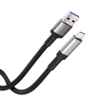 Дата-кабель Barn&Hollis USB - Type-C, 6А, нейлон (черный)