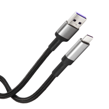 Дата-кабель Barn&Hollis USB - Type-C, 6А, нейлон (черный)