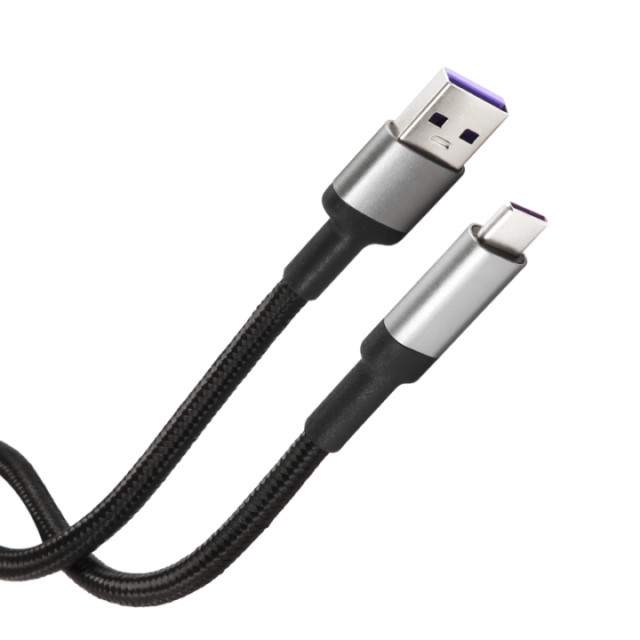 Дата-кабель Barn&Hollis USB - Type-C, 6А, нейлон (черный)