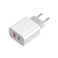 Зарядное устройство Red Line Tech USB + Type-C (модель NQC-13), 3A, PD 20W (белый)
