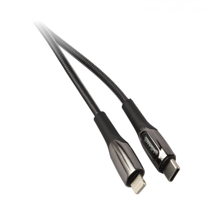 Дата-кабель Usams US-SJ518 Type-C - Lightning PD быстрая зарядка 20W, (1.2 m) (черный)