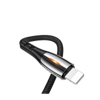 Дата-кабель Usams USB/8 pin Apple SJ344 Smart Power off (черный)