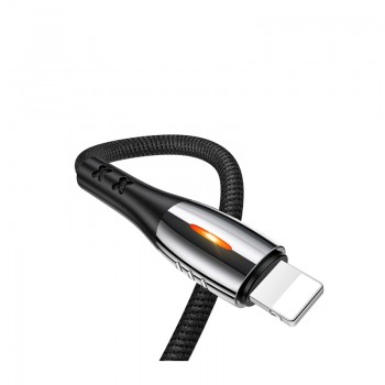 Дата-кабель Usams USB/8 pin Apple SJ344 Smart Power off (черный)