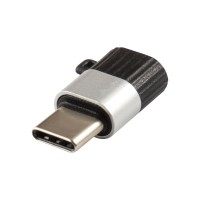 Адаптер-переходник Red Line Jumper MicroUSB-Type-C 3А (черно-серебристый)