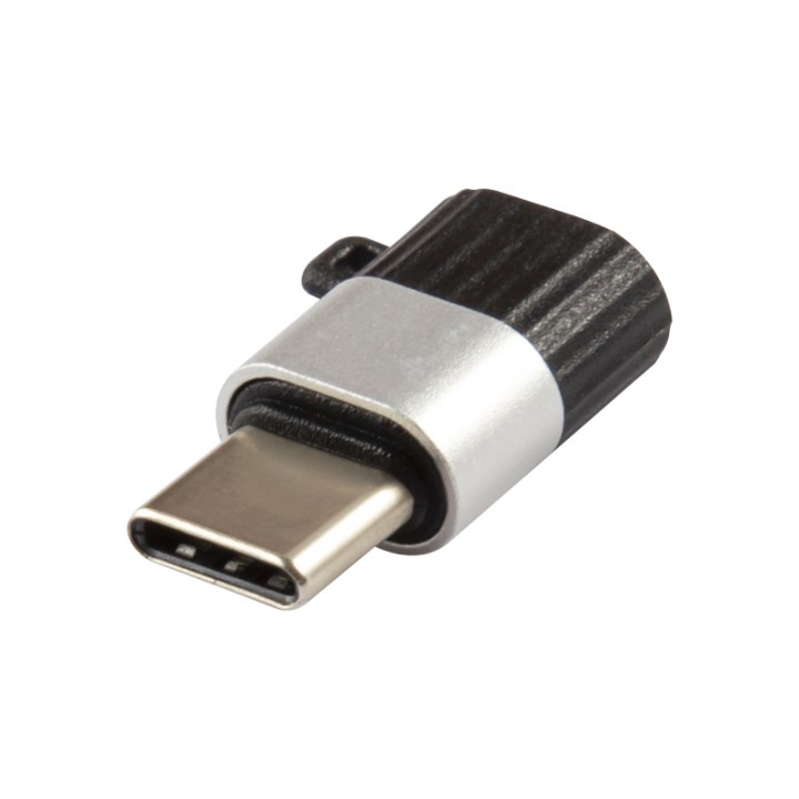 Адаптер-переходник Red Line Jumper MicroUSB-Type-C 3А (черно-серебристый)