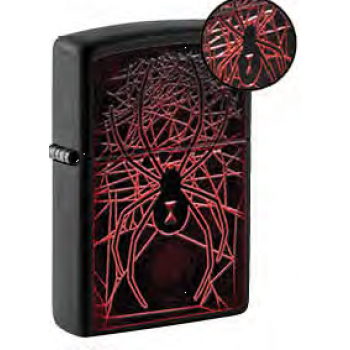 Зажигалка ZIPPO Spider Design с покрытием Black Matte, латунь/сталь, чёрная, матовая