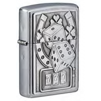 Зажигалка ZIPPO Lucky 7 с покрытием Street Chrome, латунь/сталь, серебристая