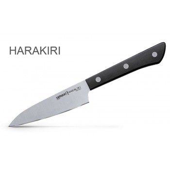 Нож кухонный овощной Samura "HARAKIRI" (SHR-0011B) 99 мм, сталь AUS-8, рукоять ABS пластик, чёрный