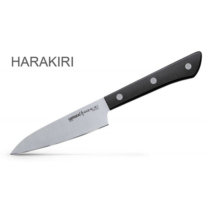 Нож кухонный овощной Samura "HARAKIRI" (SHR-0011B) 99 мм, сталь AUS-8, рукоять ABS пластик, чёрный