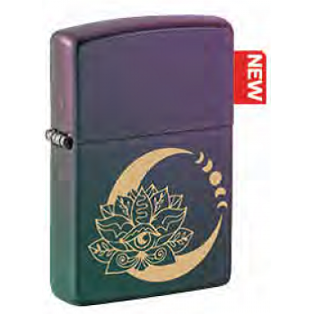 Зажигалка ZIPPO Lotus Moon с покрытием Iridescent, латунь/сталь, черная